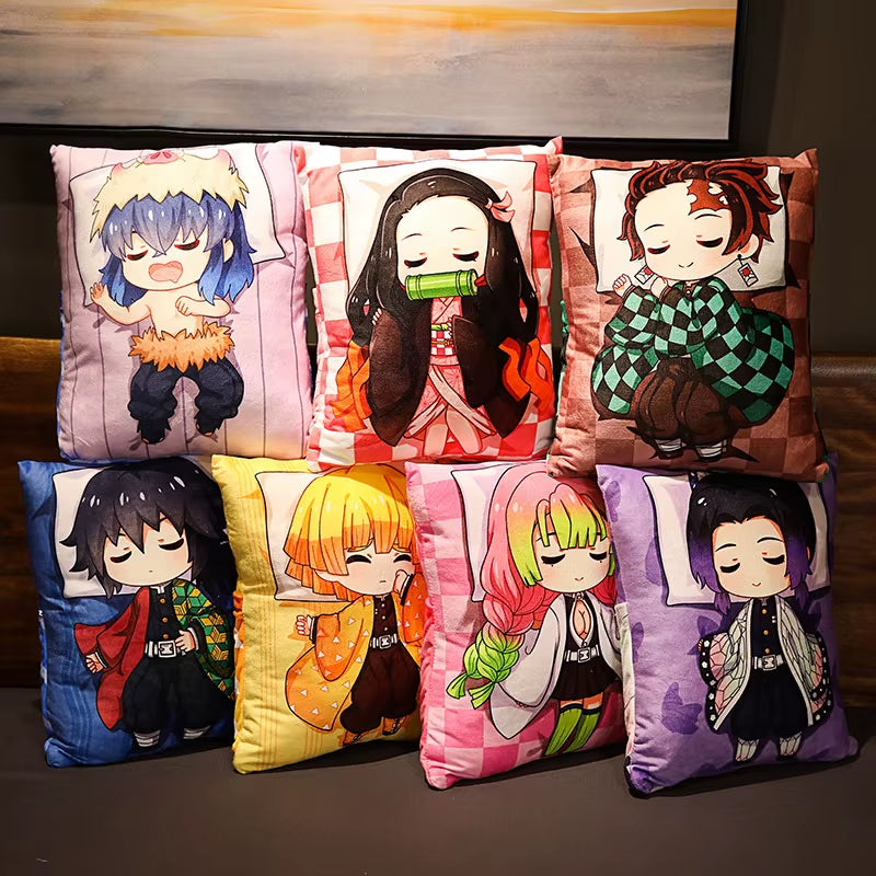 Demon Slayer Anime Plush Stuffed Pillow Cute Devil'S Blade Manga Doll Cushion Kimetsu No Yaiba Tanjirou Nezuko Plush Pillow