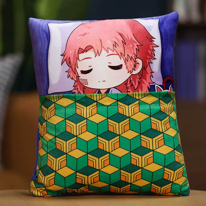 Demon Slayer Anime Plush Stuffed Pillow Cute Devil'S Blade Manga Doll Cushion Kimetsu No Yaiba Tanjirou Nezuko Plush Pillow