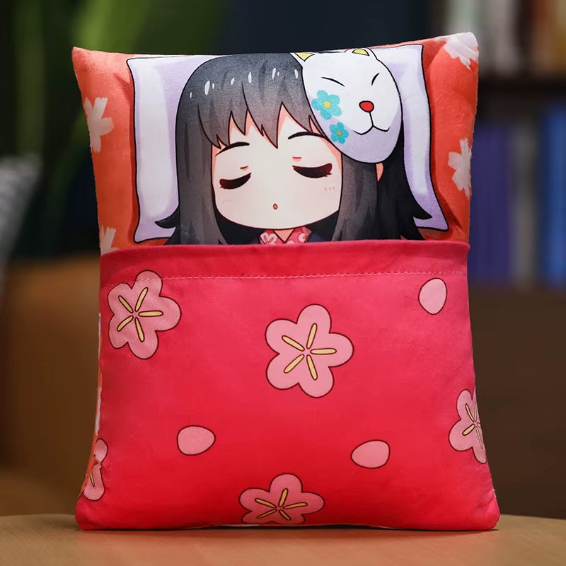 Demon Slayer Anime Plush Stuffed Pillow Cute Devil'S Blade Manga Doll Cushion Kimetsu No Yaiba Tanjirou Nezuko Plush Pillow