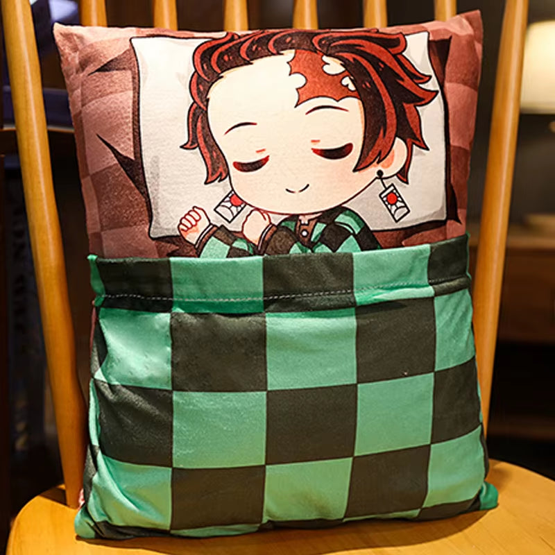 Demon Slayer Anime Plush Stuffed Pillow Cute Devil'S Blade Manga Doll Cushion Kimetsu No Yaiba Tanjirou Nezuko Plush Pillow