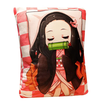 Demon Slayer Anime Plush Stuffed Pillow Cute Devil'S Blade Manga Doll Cushion Kimetsu No Yaiba Tanjirou Nezuko Plush Pillow