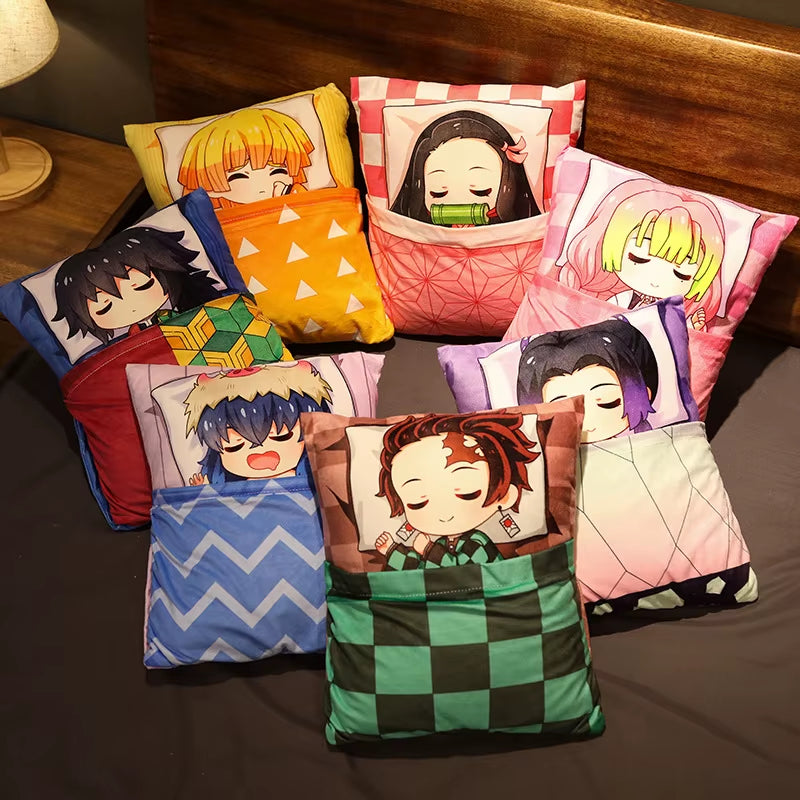 Demon Slayer Anime Plush Stuffed Pillow Cute Devil'S Blade Manga Doll Cushion Kimetsu No Yaiba Tanjirou Nezuko Plush Pillow