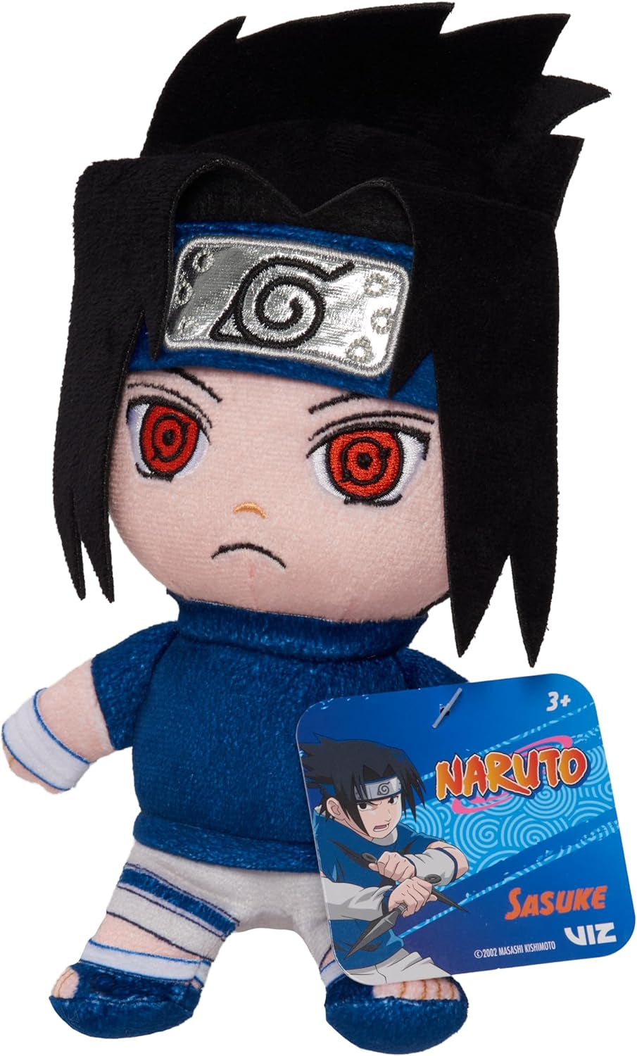 Naruto Small 7 Inch Collectible Plush Sasuke, Kids Toys for Ages 3 Up