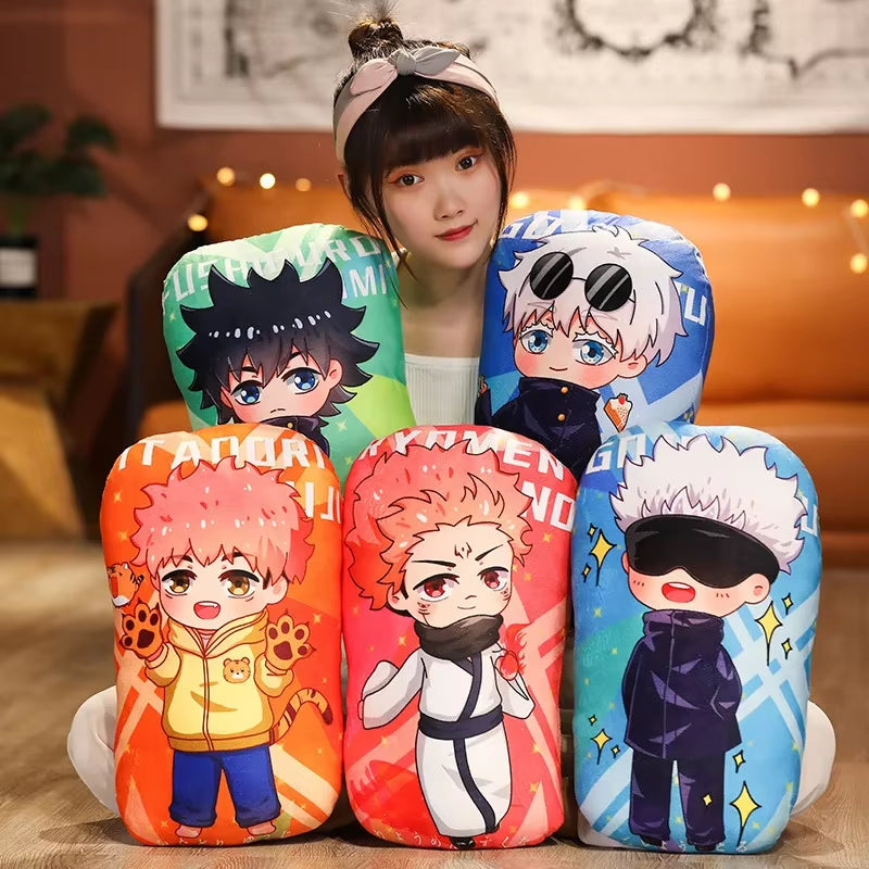 Kawaii Jujutsu Kaisen Plush Pillows Gojo Satoru Dakimakura Cute Anime Cushion Yuji Itadori Throw Pillow Geto Suguru Stuffed Doll