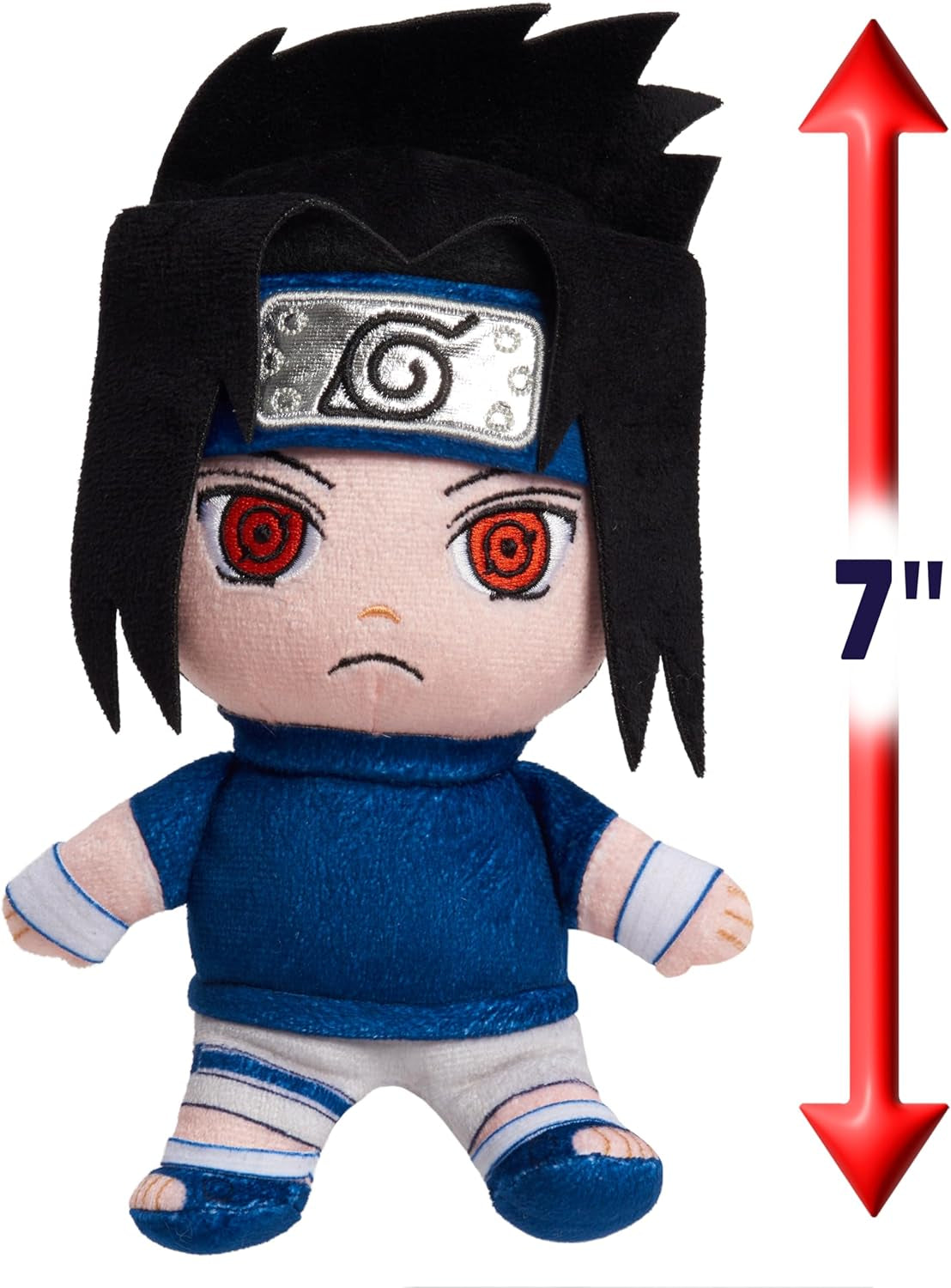 Naruto Small 7 Inch Collectible Plush Sasuke, Kids Toys for Ages 3 Up