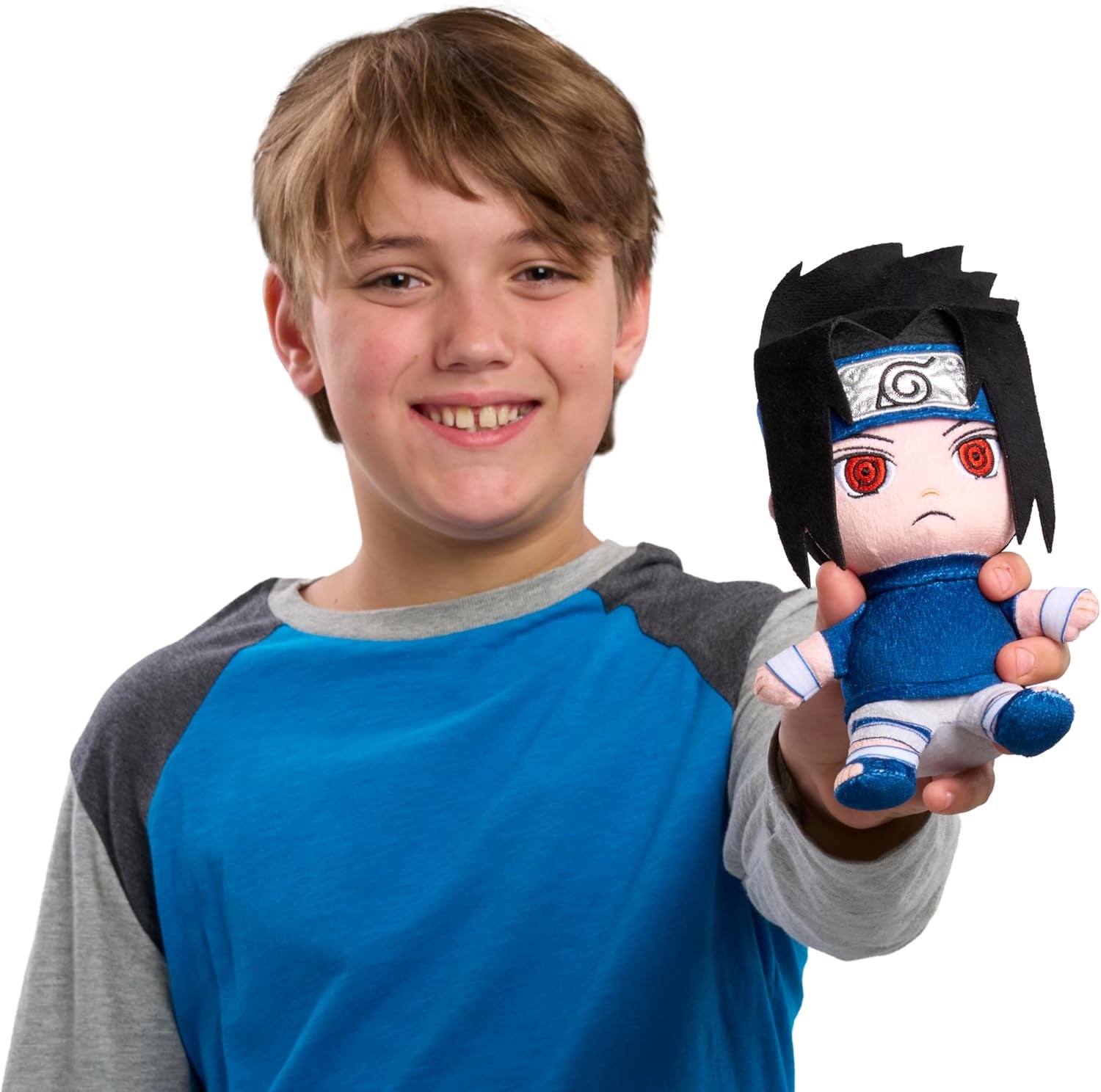 Naruto Small 7 Inch Collectible Plush Sasuke, Kids Toys for Ages 3 Up